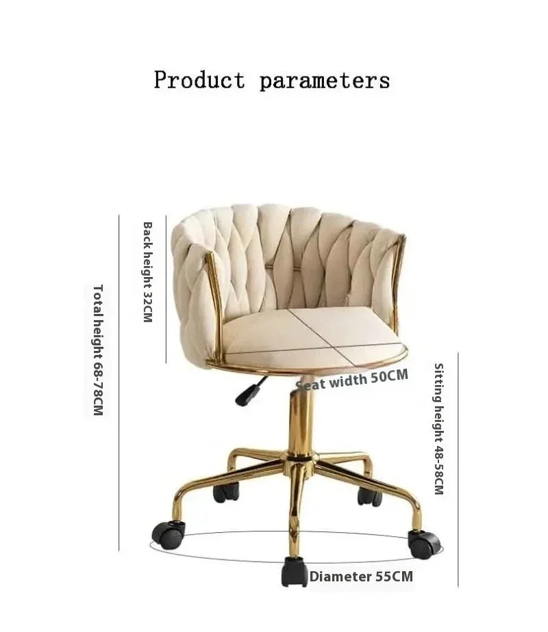 Home Girls Bedroom Makeup Chair, Comfortable for Long Periods of Time Grace Living Room Backrest Lift Swivel Chair JQM Furniture