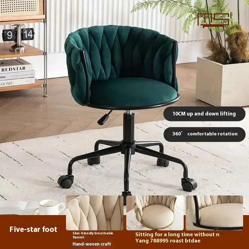 Home Girls Bedroom Makeup Chair, Comfortable for Long Periods of Time Grace Living Room Backrest Lift Swivel Chair JQM Furniture