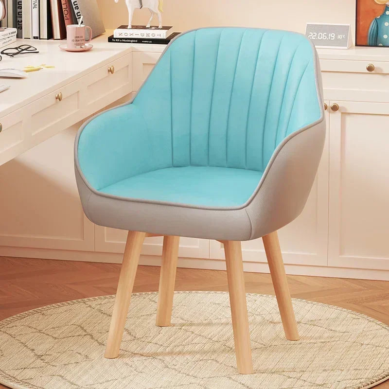 Prolonged Sitting Chair Comfortable Computer Seat Leather Backrest Chair Makeup Stool for Dormitory Study Versatile Seating