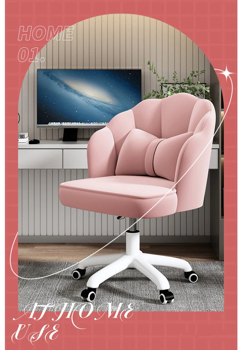 Floor Chair Home Computer Chair Back Bedroom Swivel Chair Comfortable Sedentary Girls Makeup Chair Dormitory Student Seat