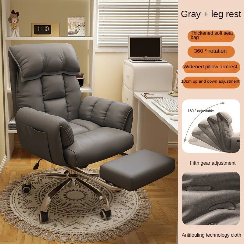 Gaming Chair Soft Comfortable Ergonomic Office Chair 4D Adjustable Armrest Headrest Recliner for Women 160° Lie Flat Boss Chair