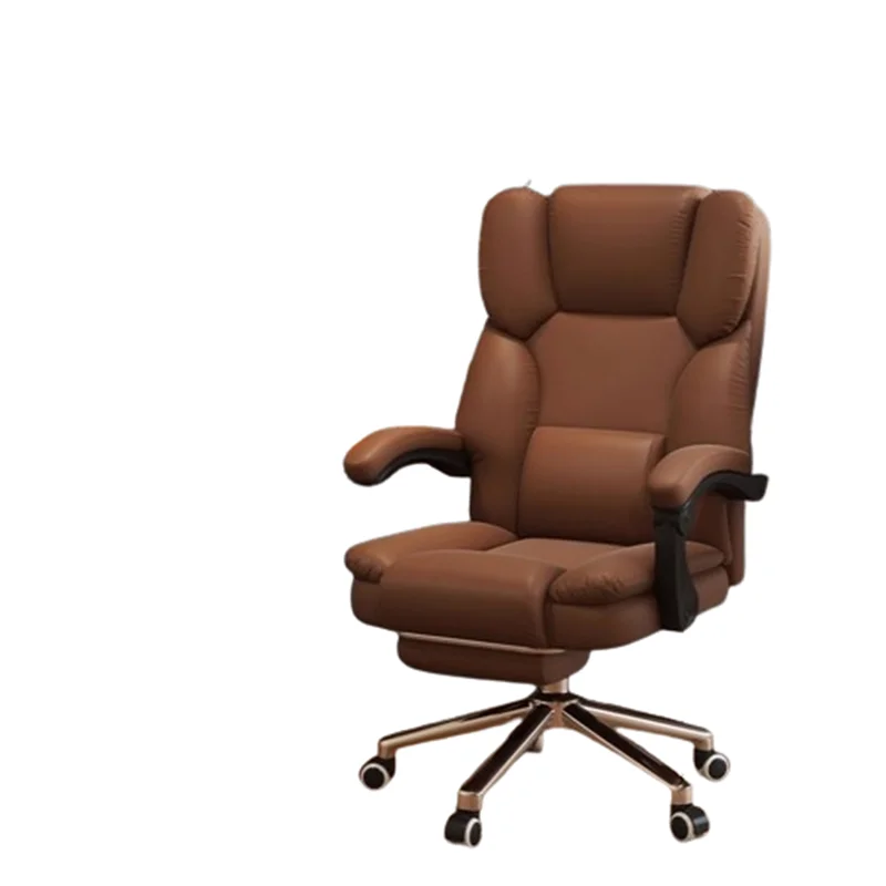 Roller Leather Office Chair Adjustable Leg Rest Foot Study Office Chair Comfy Ergonomical Cadeira De Escritorios Room Furniture