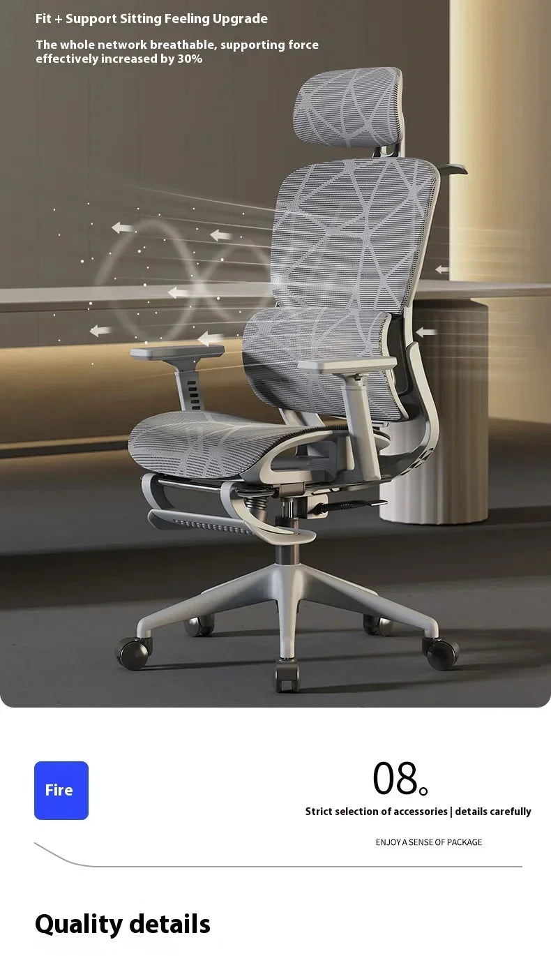 Ergonomic Office Chair Gaming Computer 3D Armchair Armrests Headrest Chair Lift High Back Sillas Gaming Foot Pedals Furniture