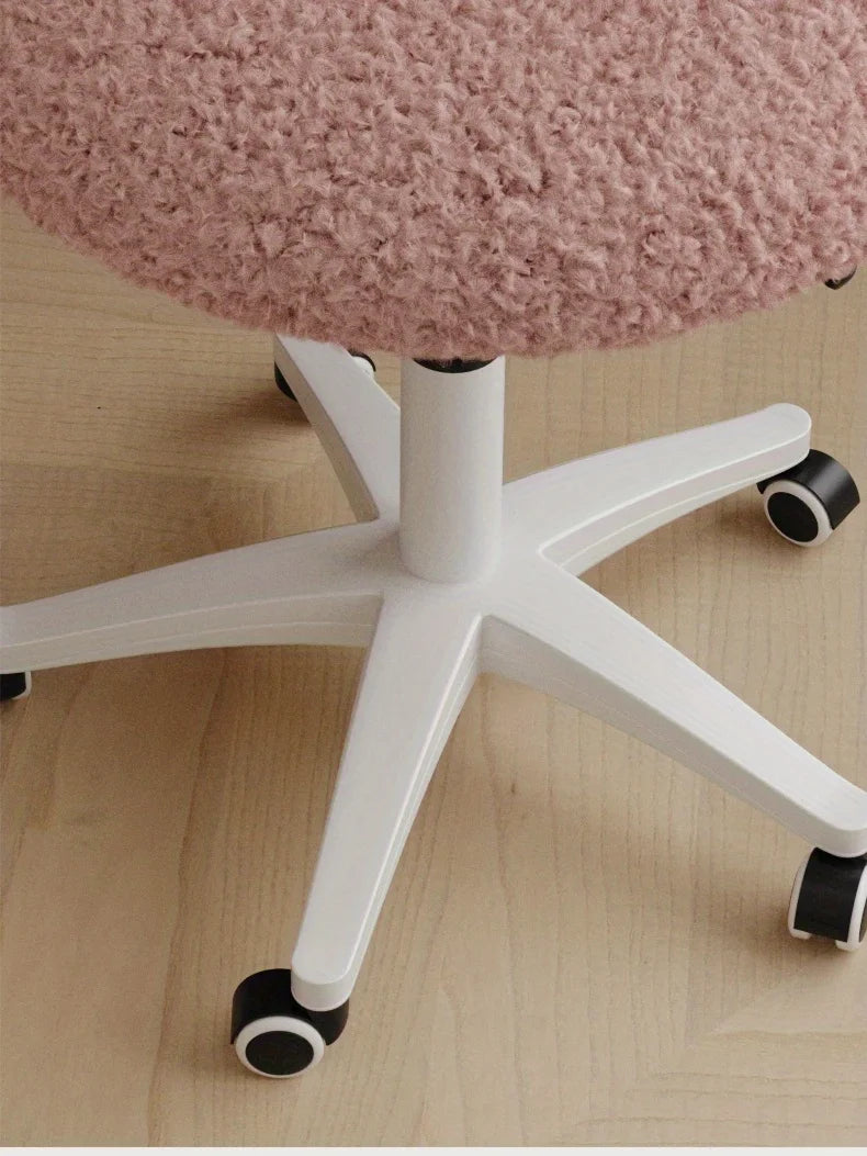 Elegant Modern Swivel Makeup Chair with Aluminum Alloy Base, Upholstered Leather,Adult Minimalist Vanity Seating for Living Room