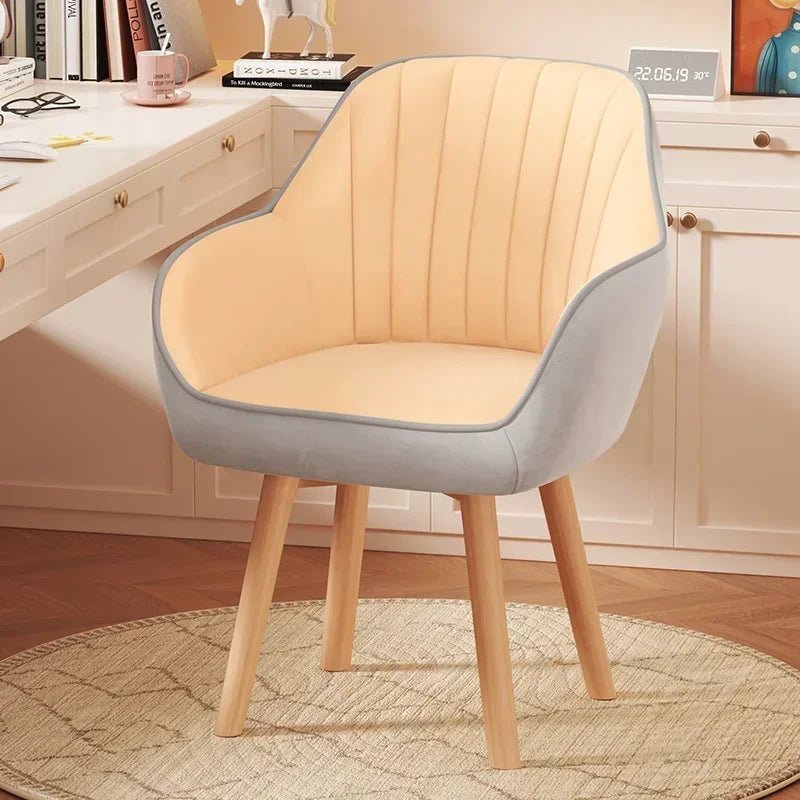 Prolonged Sitting Chair Comfortable Computer Seat Leather Backrest Chair Makeup Stool for Dormitory Study Versatile Seating