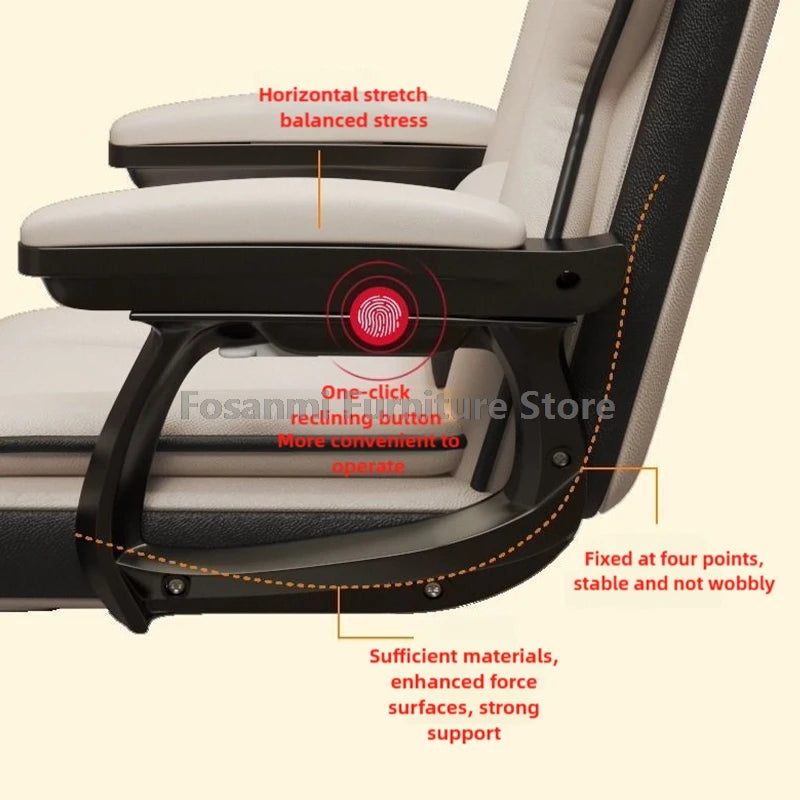 Ergonomic Soft Leather Gamer Desk Chair for Home Adjustable Gaming Chair with Headrest Modern Lumbar Support Office Swivel Chair