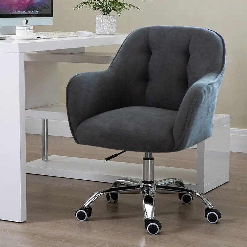 MOMO Scandinavian Simple Small Computer Chair Sedentary Fabric Backrest Chair Study Office Swivel Chair Can Lift Household Chair