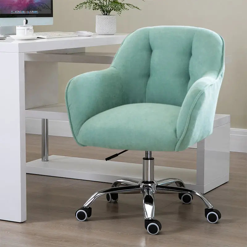 MOMO Scandinavian Simple Small Computer Chair Sedentary Fabric Backrest Chair Study Office Swivel Chair Can Lift Household Chair
