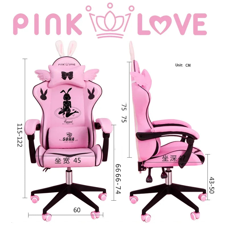 Clearance Promotion Gaming Chair Home Office Computer chair Cartoon Animation Comfortable Student Learning Lift Swivel Seat