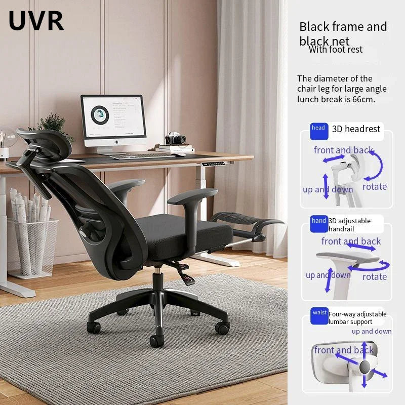 UVR Gaming Computer Chair Sitting Comfort Reclining Boss Chair Breathable Mesh Staff Chair Ergonomic Design Office Chair