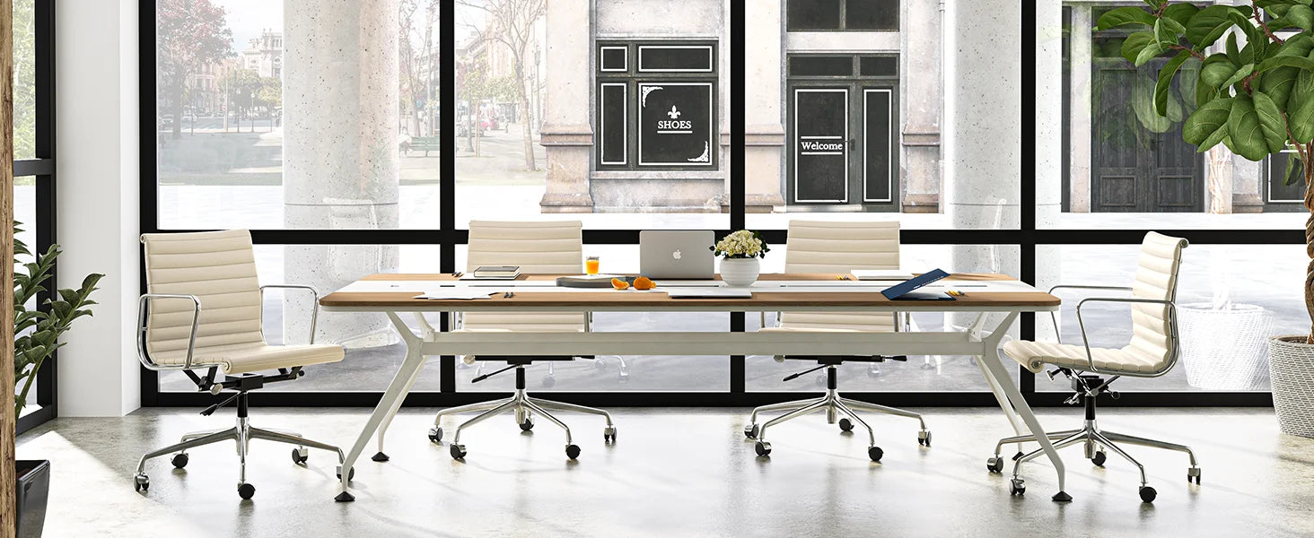 White Mid Back Genuine Leather Swivel Chairs Ergonomic Office Chair Adjustable Swivel Leather Gaming Chair Ribbed Office Chair