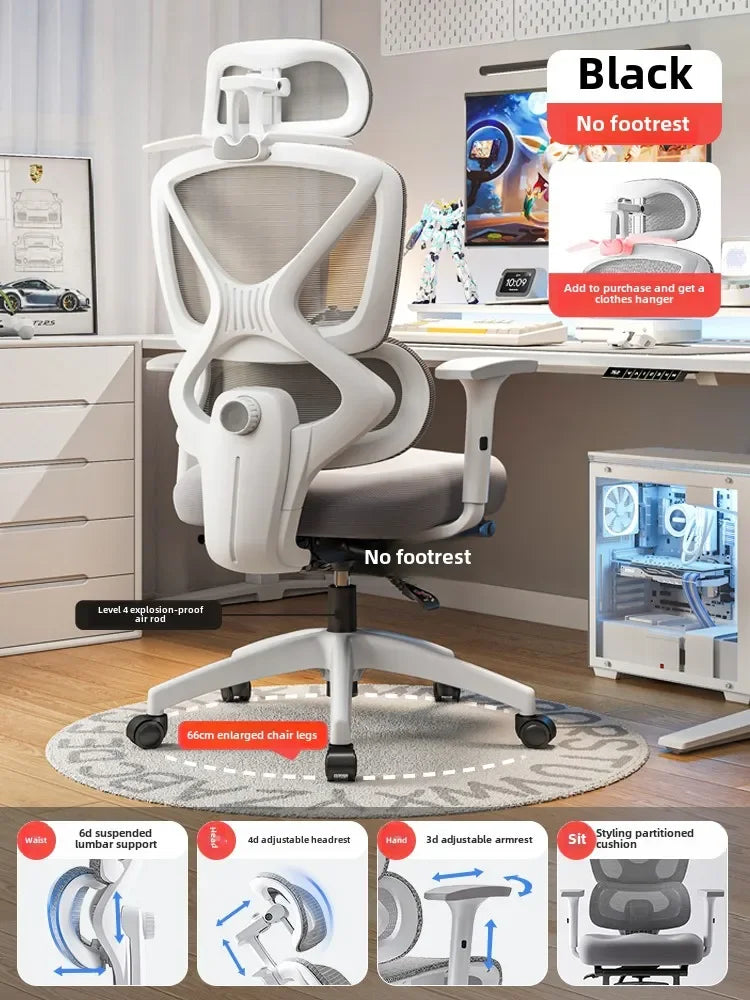 Adjustable Ergonomic Chair with Lumbar Support, Comfortable Gaming Chair for Home and Office, Reclining Office Chair