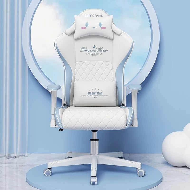 New Upgraded Office Chair Student Dormitory Clear Blue Gaming Chair Bedroom Lift Rotating Armrest Diamond Texture Cushion