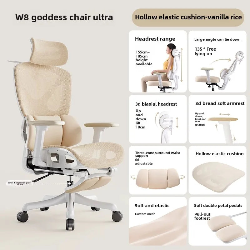 Adjustable Ergonomic Chair with Lumbar Support, Comfortable Gaming Chair for Home and Office, Reclining Office Chair