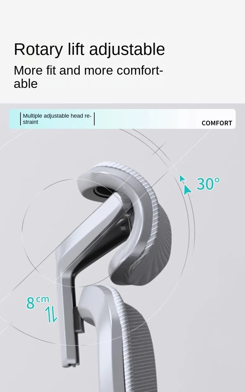 Adjustable Ergonomic Office Chair with Lumbar Support, Breathable Mesh Back, Soft Seat, and Tilt Function for Extended Sitting