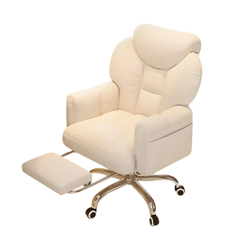 Modern White Office Chair Mobile Footrest Swivel Soft Gaming Chair Comfortable Aesthetic Sillas De Gamer Office Furniture