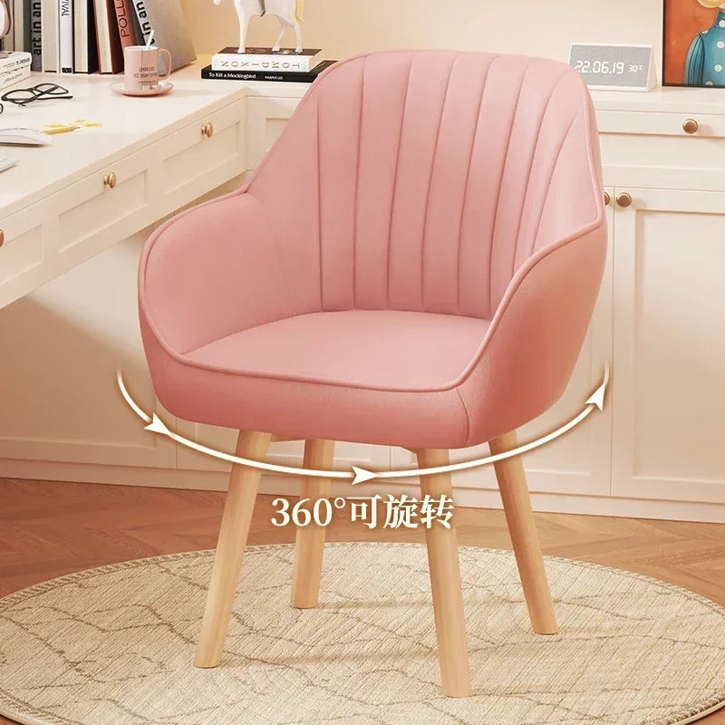 Prolonged Sitting Chair Comfortable Computer Seat Leather Backrest Chair Makeup Stool for Dormitory Study Versatile Seating