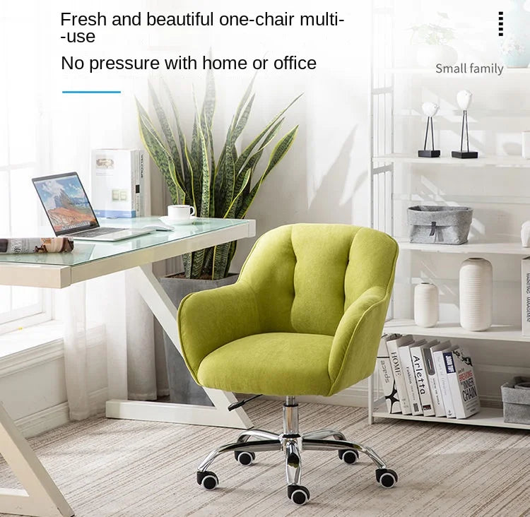 MOMO Scandinavian Simple Small Computer Chair Sedentary Fabric Backrest Chair Study Office Swivel Chair Can Lift Household Chair