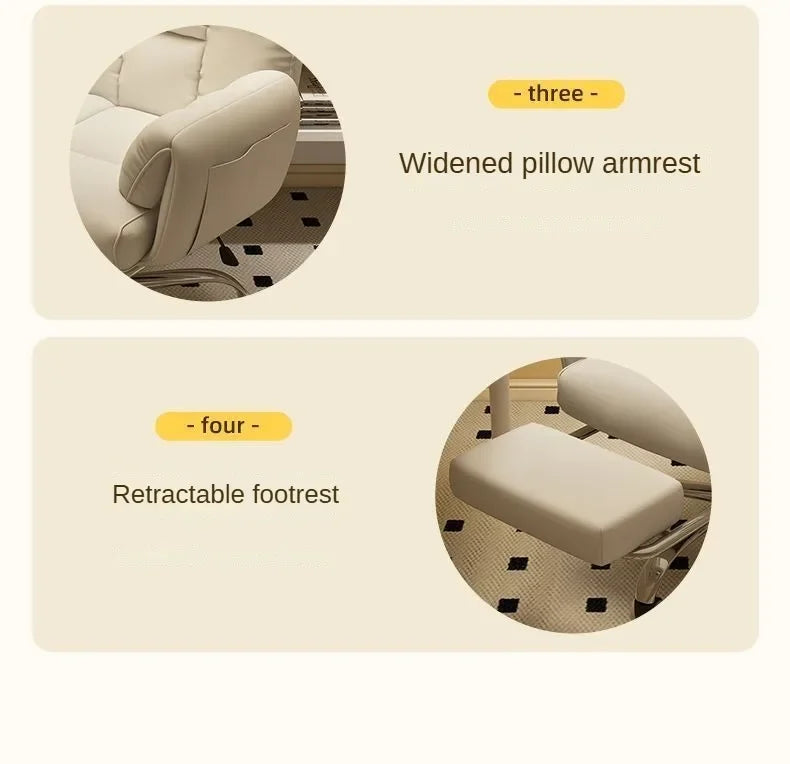 Gaming Chair Soft Comfortable Ergonomic Office Chair 4D Adjustable Armrest Headrest Recliner for Women 160° Lie Flat Boss Chair