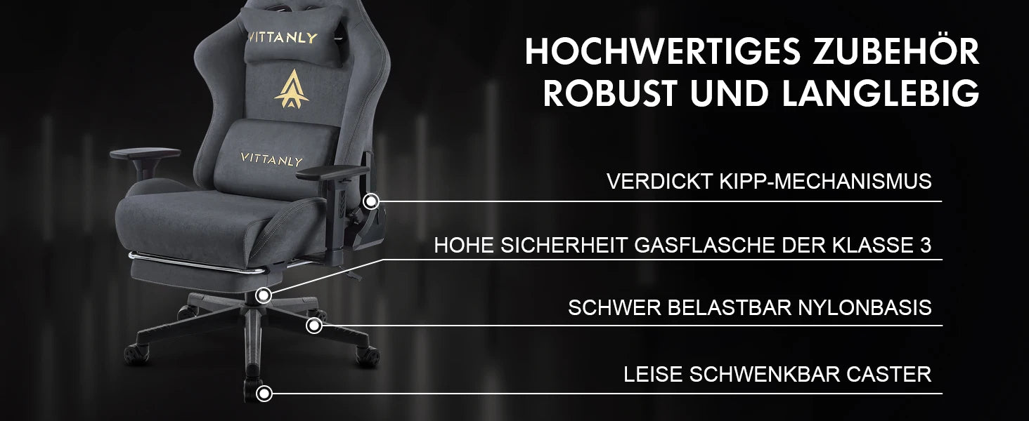 Gaming Chair Luxurious Breathable Office Chair Faux Suede Game Chair Ergonomic Gamer Chair With Footrest Headrest Lumbar Cushio