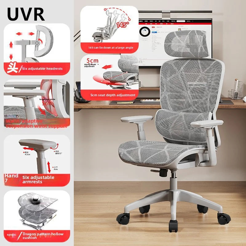 UVR Mesh Office Chair Ergonomic Design Armchair Sitting Comfort Reclining Boss Chair Lift Adjustable Gaming Computer Chair