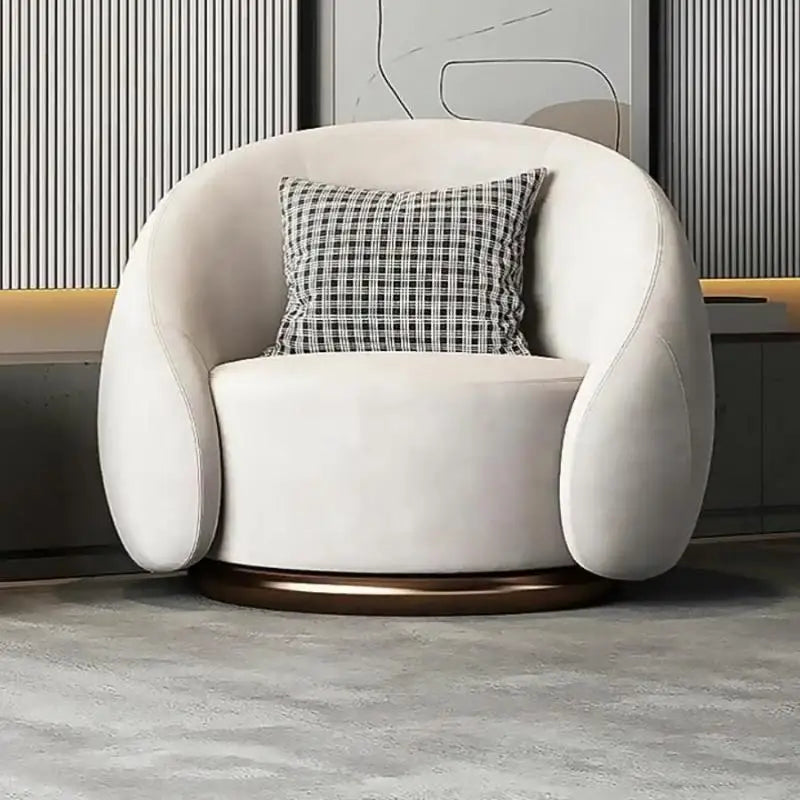 Nordic Entry Luxury Minimalist Leisure Chair Designer Chair Short Velvet Lazy Sofa Chair Living Room Tiger Chair Rotating Sofa