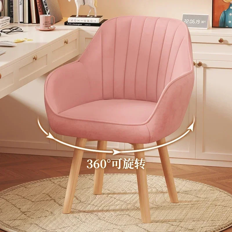 Prolonged Sitting Chair Comfortable Computer Seat Leather Backrest Chair Makeup Stool for Dormitory Study Versatile Seating