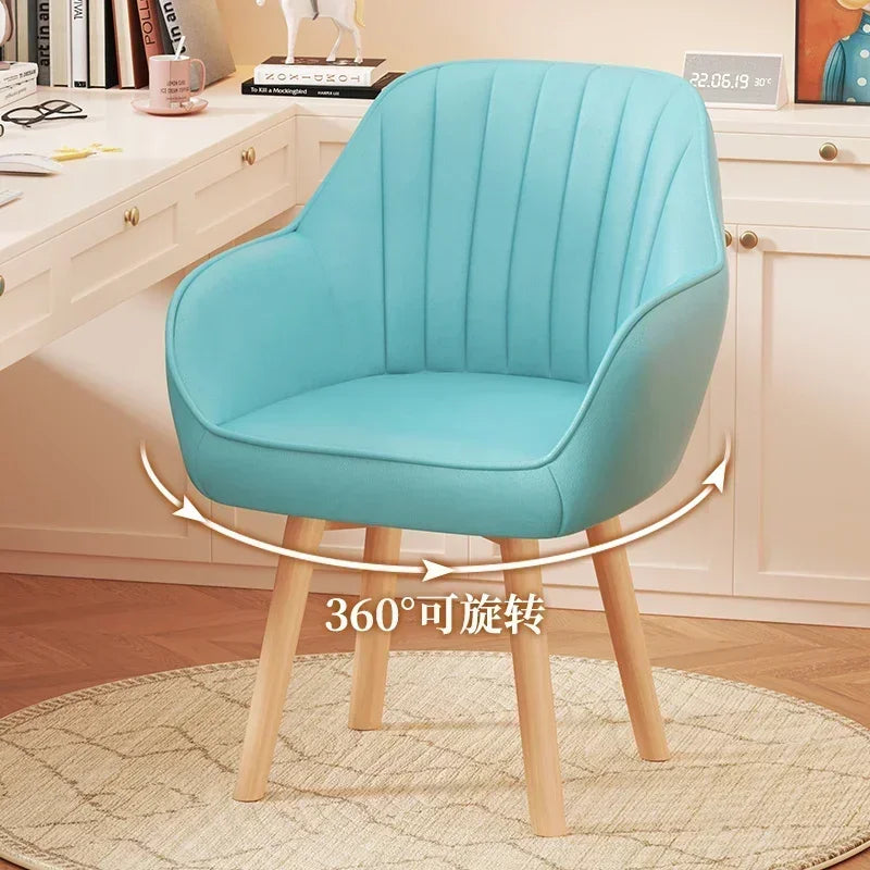 Prolonged Sitting Chair Comfortable Computer Seat Leather Backrest Chair Makeup Stool for Dormitory Study Versatile Seating