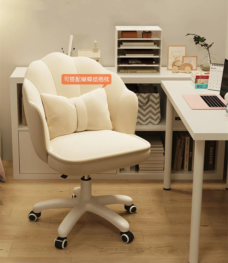 Floor Chair Home Computer Chair Back Bedroom Swivel Chair Comfortable Sedentary Girls Makeup Chair Dormitory Student Seat