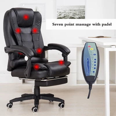 Office Boss Chair Ergonomic Computer Gaming Chair Internet Cafe Seat Household Reclining Seven-point massage Chair With Footrest