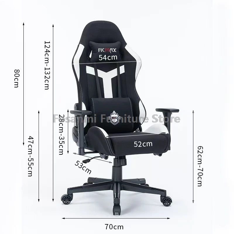 Tech Fabric Adjustable Modern Gamer Computer Chair with Headrest Recline Office Desk Chair Ergonomic Home Wide Seat Gaming Chair