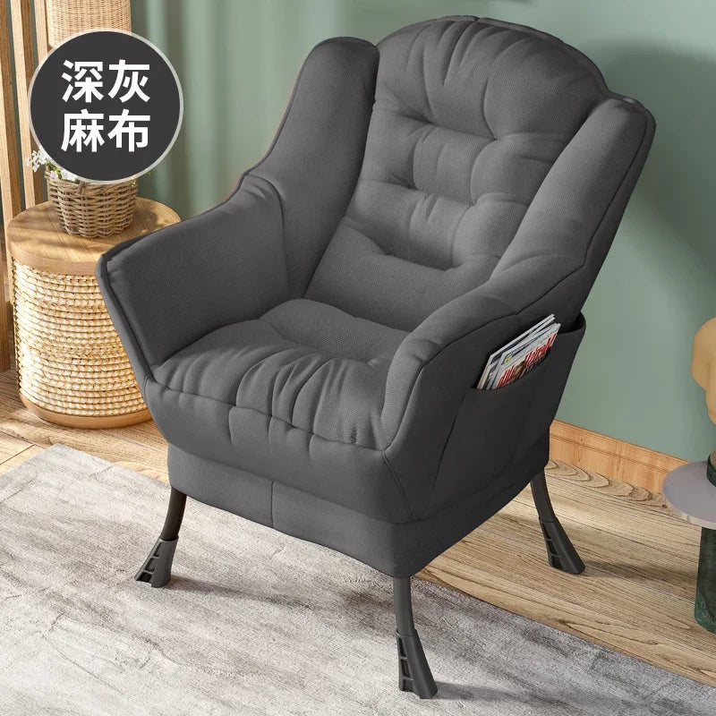 Sofa Chair Home Recreational Computer Chair Balcony Reclining Chair Backrest Small Sofa Chairs Washable  Cotton and Linen