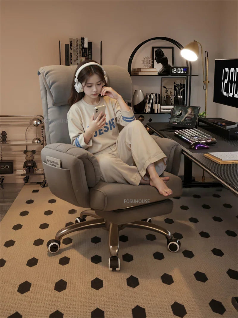 Adjustable Height Computer Chair Comfortable Ergonomic Office Chair Dormitory E-sports Gaming Chair Reclining Backrest Furniture