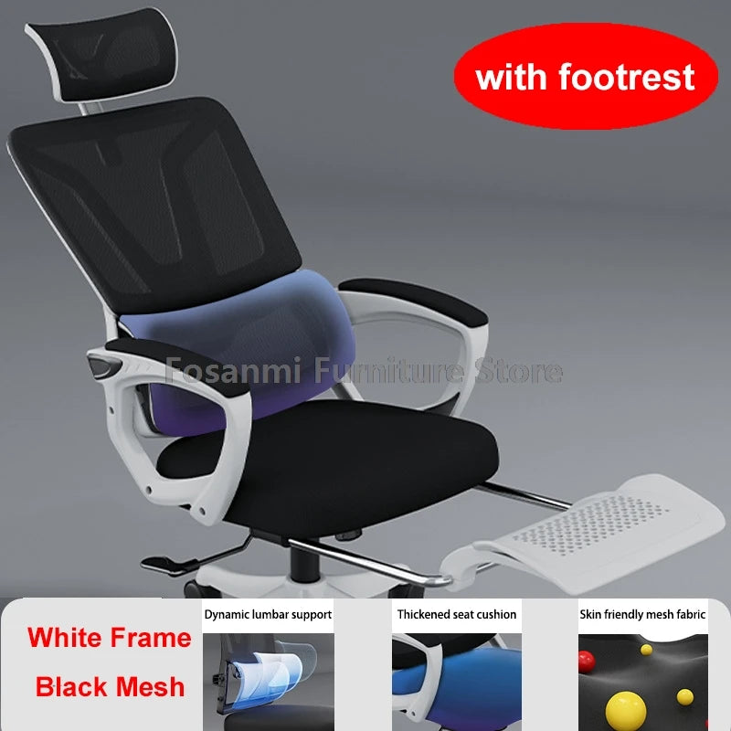 Ergonomic Office Computer Swivel Chair with Lumbar Support Reclining Adjustable Gamer with Comfort Headrest Desk Chairs for Home