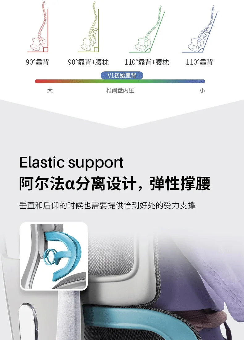 Aluminum Alloy Office Chair Student Ergonomic Computer Lifting Learning Backrest Executive Chair Home