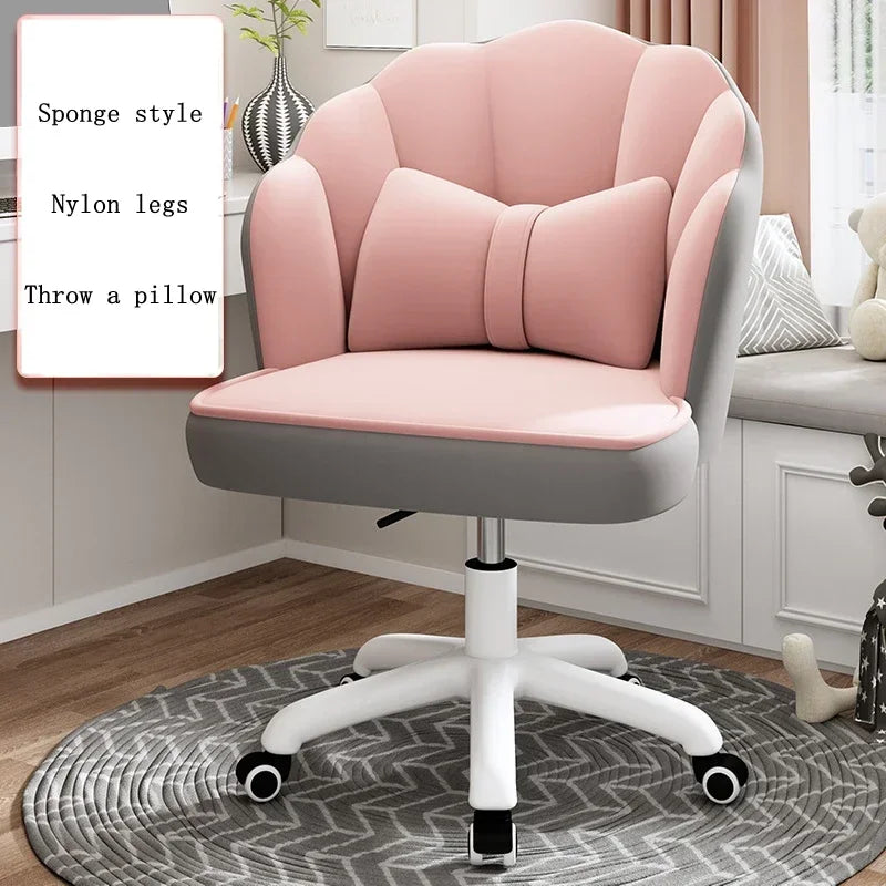 Floor Chair Home Computer Chair Back Bedroom Swivel Chair Comfortable Sedentary Girls Makeup Chair Dormitory Student Seat