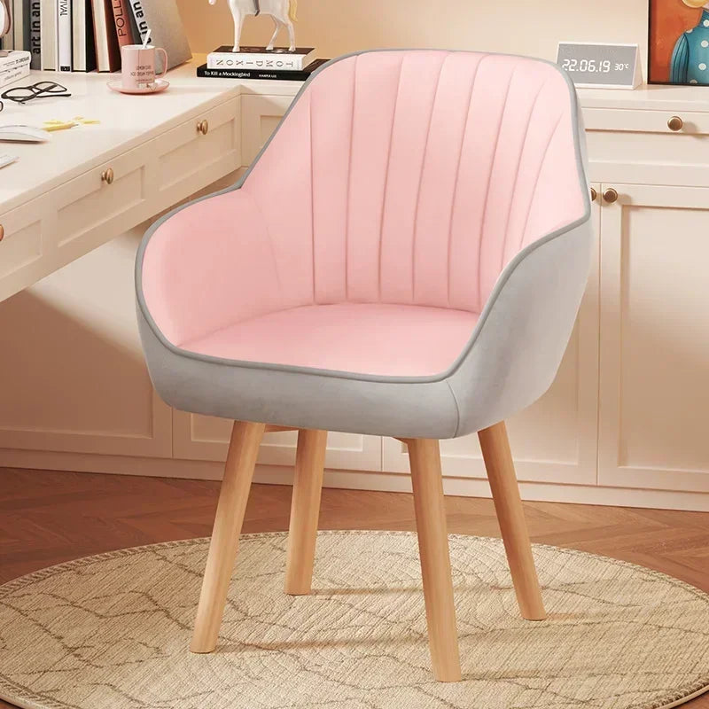Prolonged Sitting Chair Comfortable Computer Seat Leather Backrest Chair Makeup Stool for Dormitory Study Versatile Seating