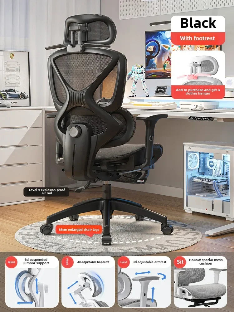 Adjustable Ergonomic Chair with Lumbar Support, Comfortable Gaming Chair for Home and Office, Reclining Office Chair