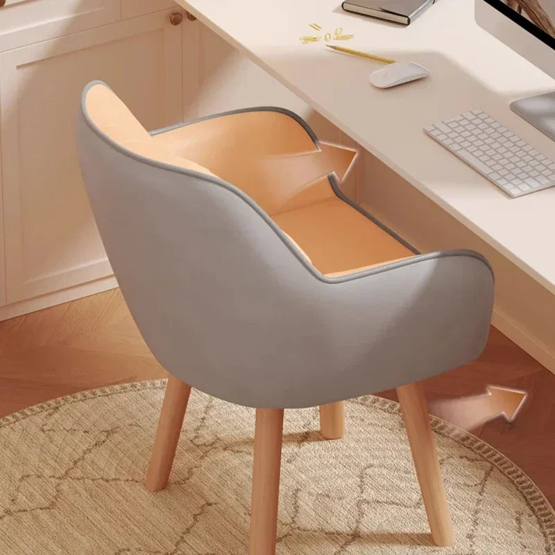 Prolonged Sitting Chair Comfortable Computer Seat Leather Backrest Chair Makeup Stool for Dormitory Study Versatile Seating