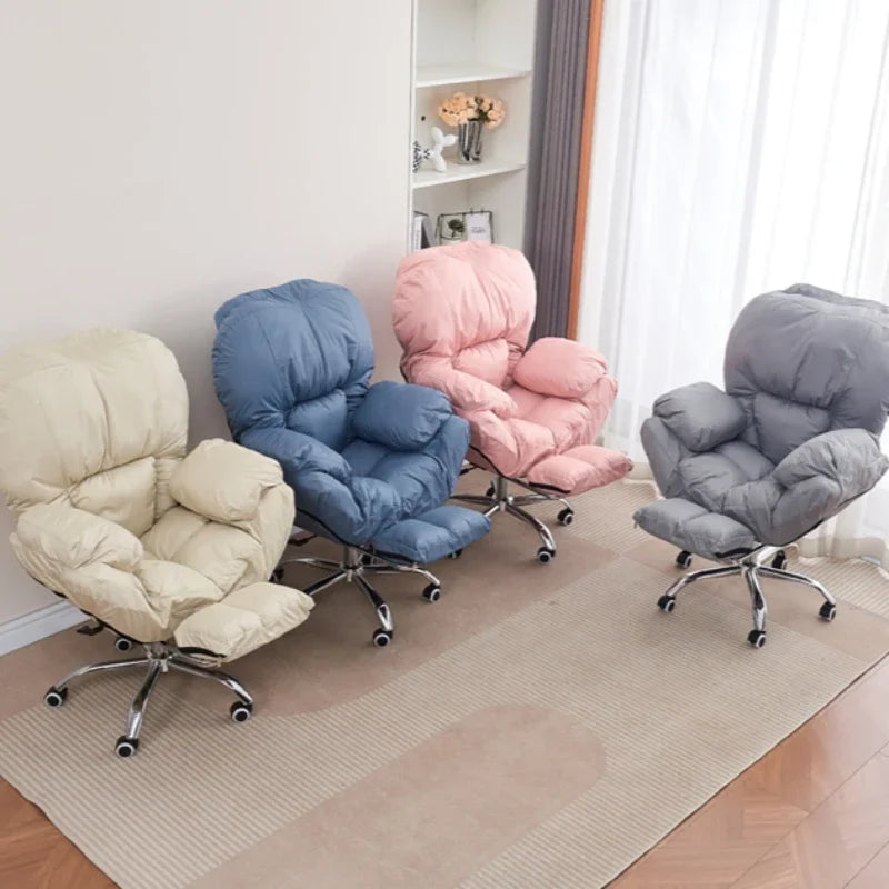 Computer Chair for Long Sitting, Adjustable Backrest Office Chair, Gaming and Study Desk Chair, Ergonomic Support for Women