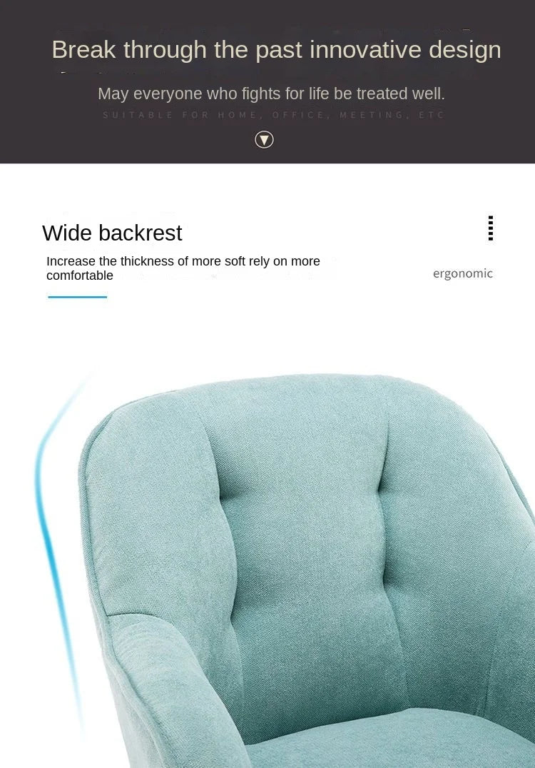 MOMO Scandinavian Simple Small Computer Chair Sedentary Fabric Backrest Chair Study Office Swivel Chair Can Lift Household Chair