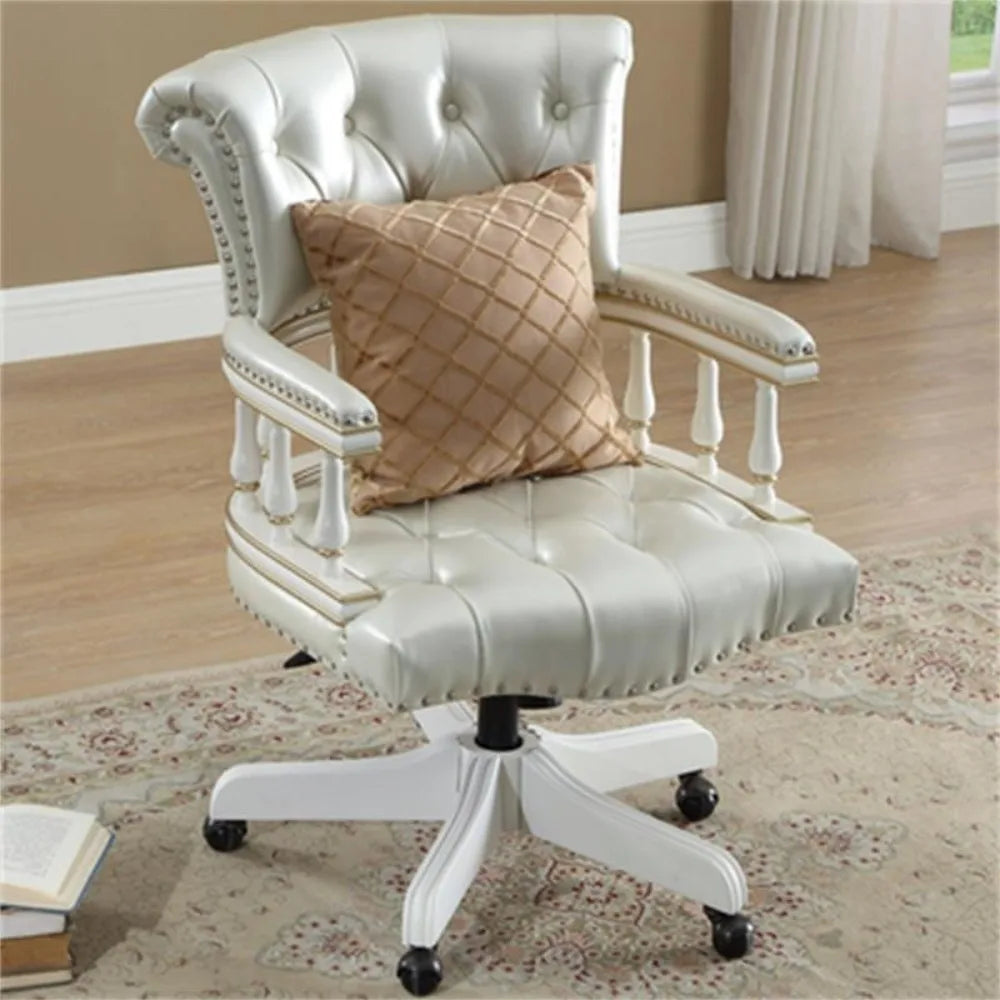 Genuine Leather Modern Office Chair Wheels Luxury Computer Gaming Chair Lounge Ergonomical Chaise De Bureau Home Furniture