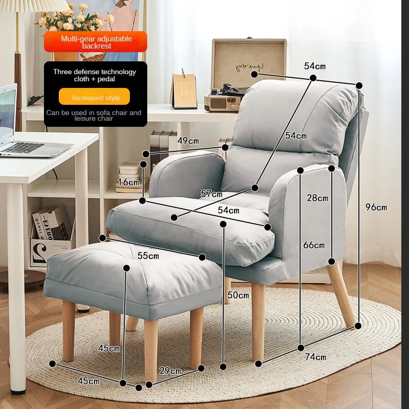 Living Room Lounge Chair Computer Chair Home Study Office Chair Bedroom Armchair Folding Single Person Sofa Chair Vanity