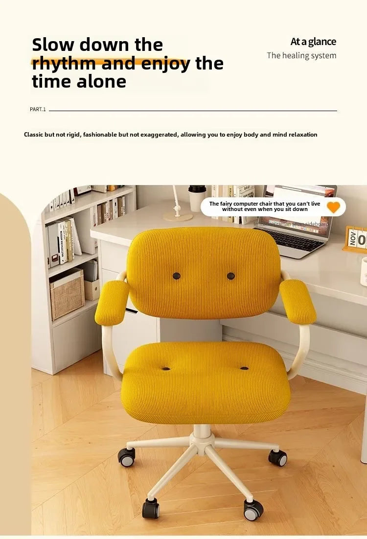 Chair Home Comfortable Sedentary Study Office Chair Bedroom Light Luxury Makeup Chair Simple Lifting Desk Computer Chair