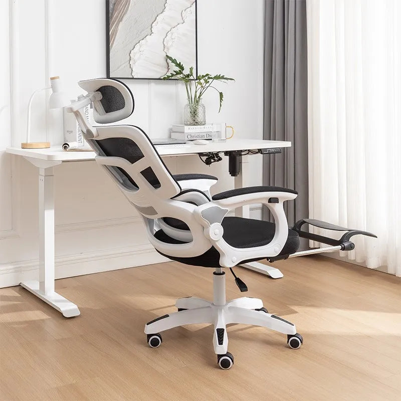 Olevo Wooden Ergonomic Chair Dormitory Movable Rotating Study Chair Office Sitting Comfortable Lying Waist Support Office Chair