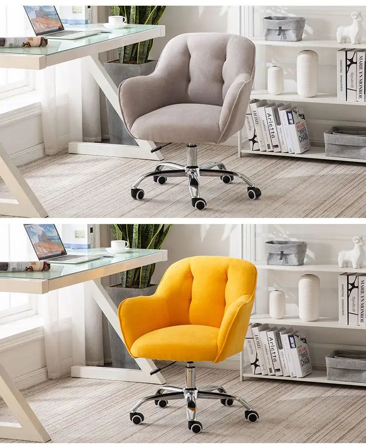 MOMO Scandinavian Simple Small Computer Chair Sedentary Fabric Backrest Chair Study Office Swivel Chair Can Lift Household Chair