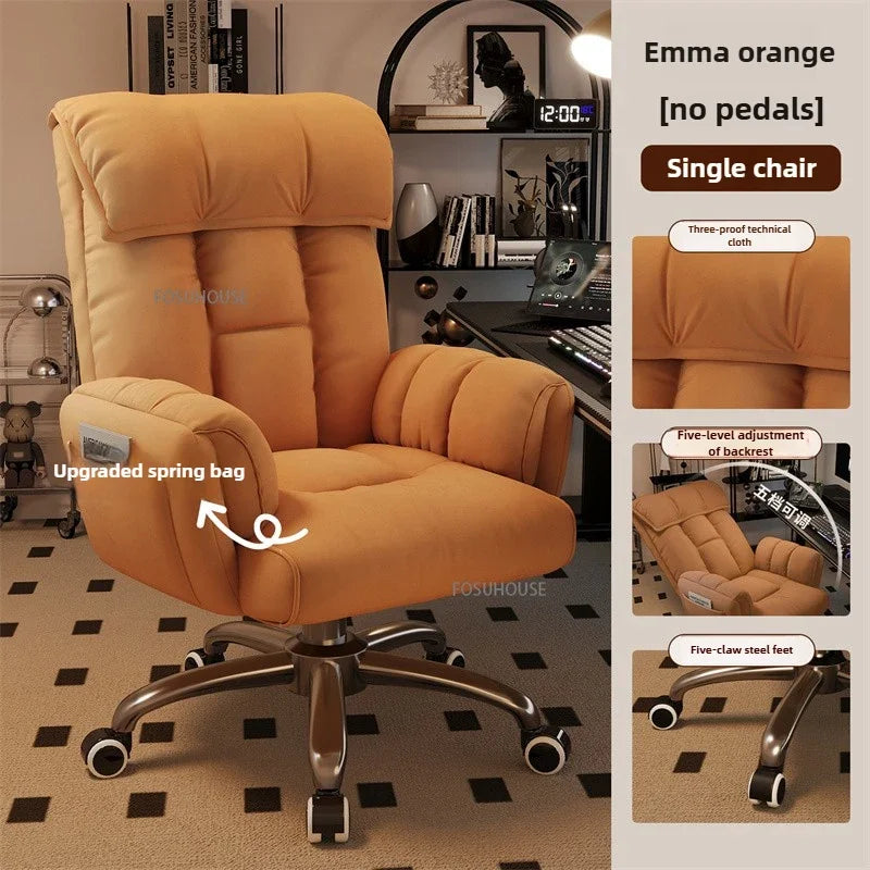 Adjustable Height Computer Chair Comfortable Ergonomic Office Chair Dormitory E-sports Gaming Chair Reclining Backrest Furniture