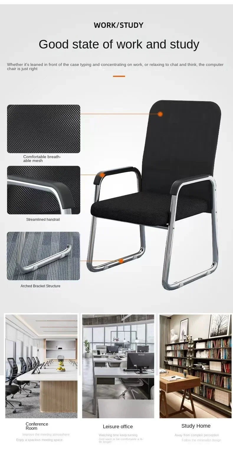 Office Chair Computer Chair, Comfortable Home Sitting Bow Chair,Student Dormitory Backrest Conference Staff Chair