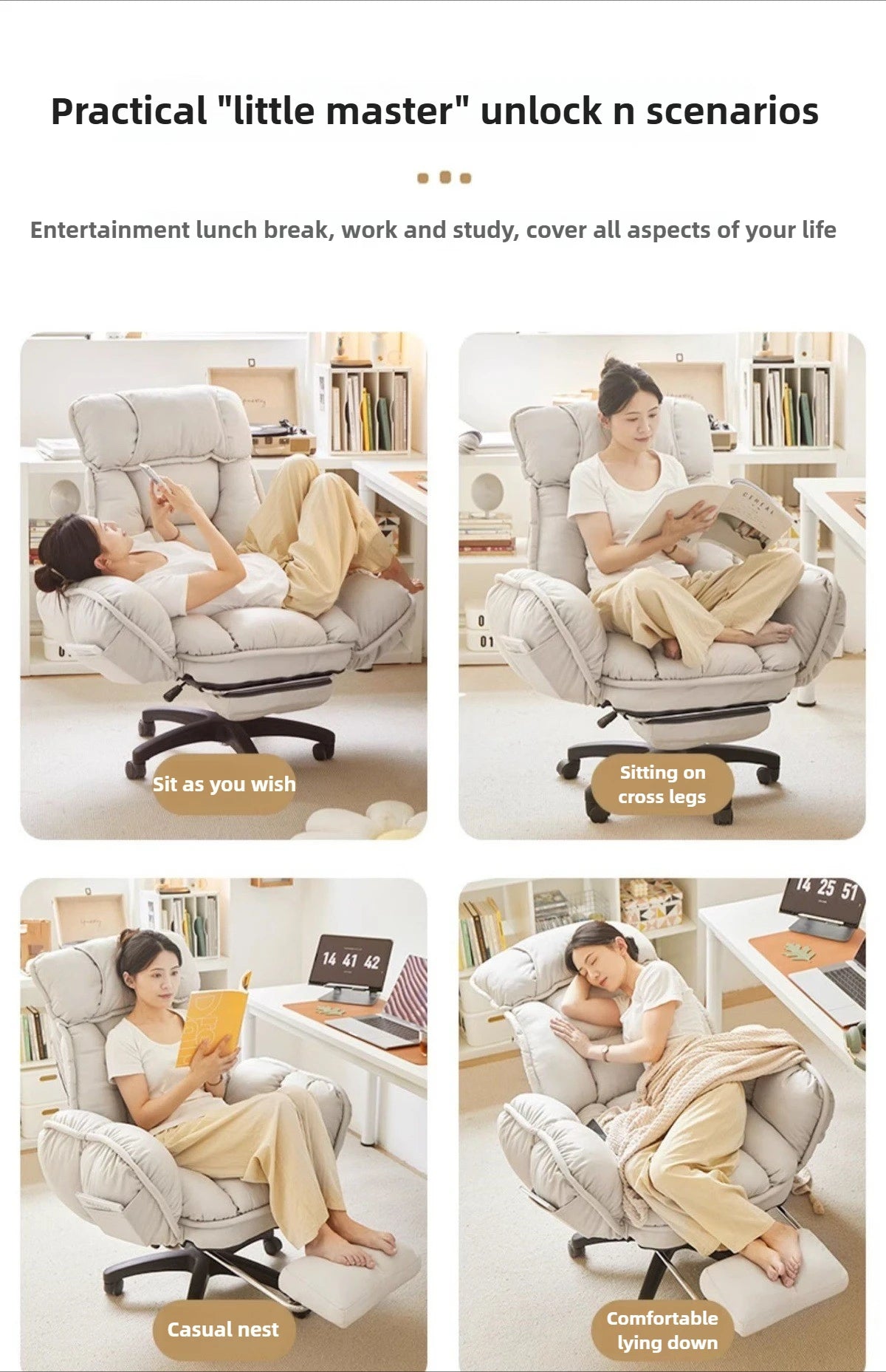 Computer Chair,bedroom,lazy Leisure Chair,comfortable Sitting Chair,office Chairs,backrest That Can Be Reclined,e-sports Chairs