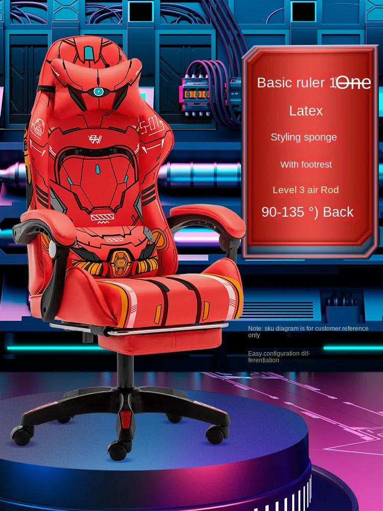 Red helium Star Gaming Chair Boys Home Office Computer Chair Ergonomic Chair Swivel Lift Adjustable Backrest Chaise Gaming